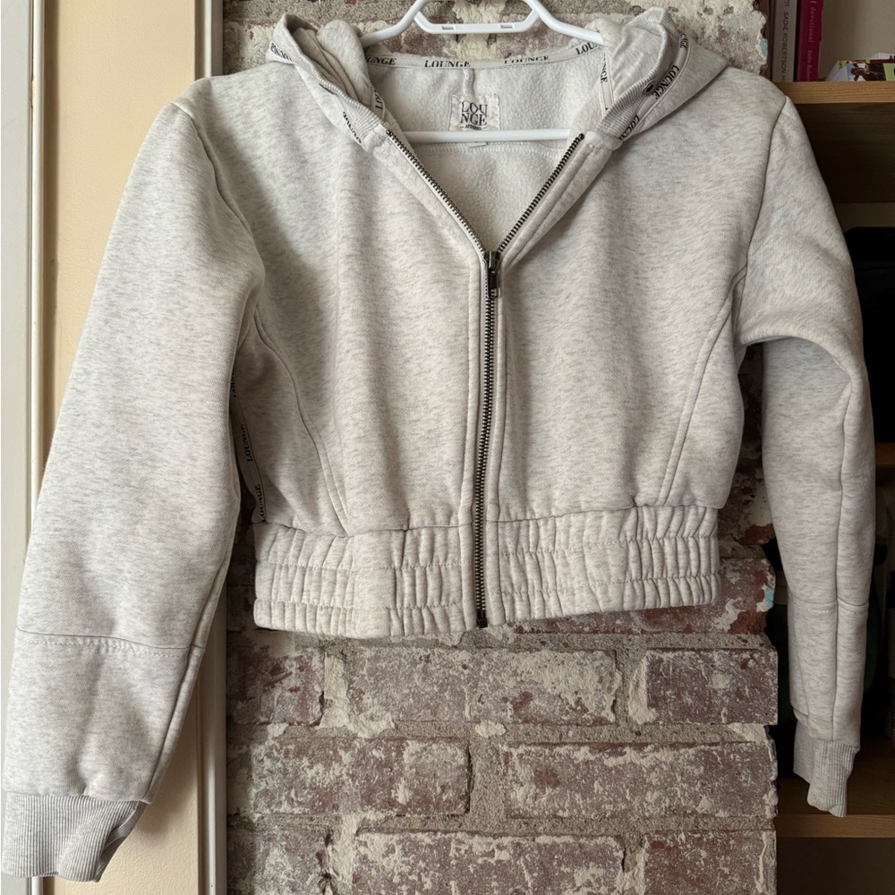 Women's Light Gray Zip-Up Hoodie